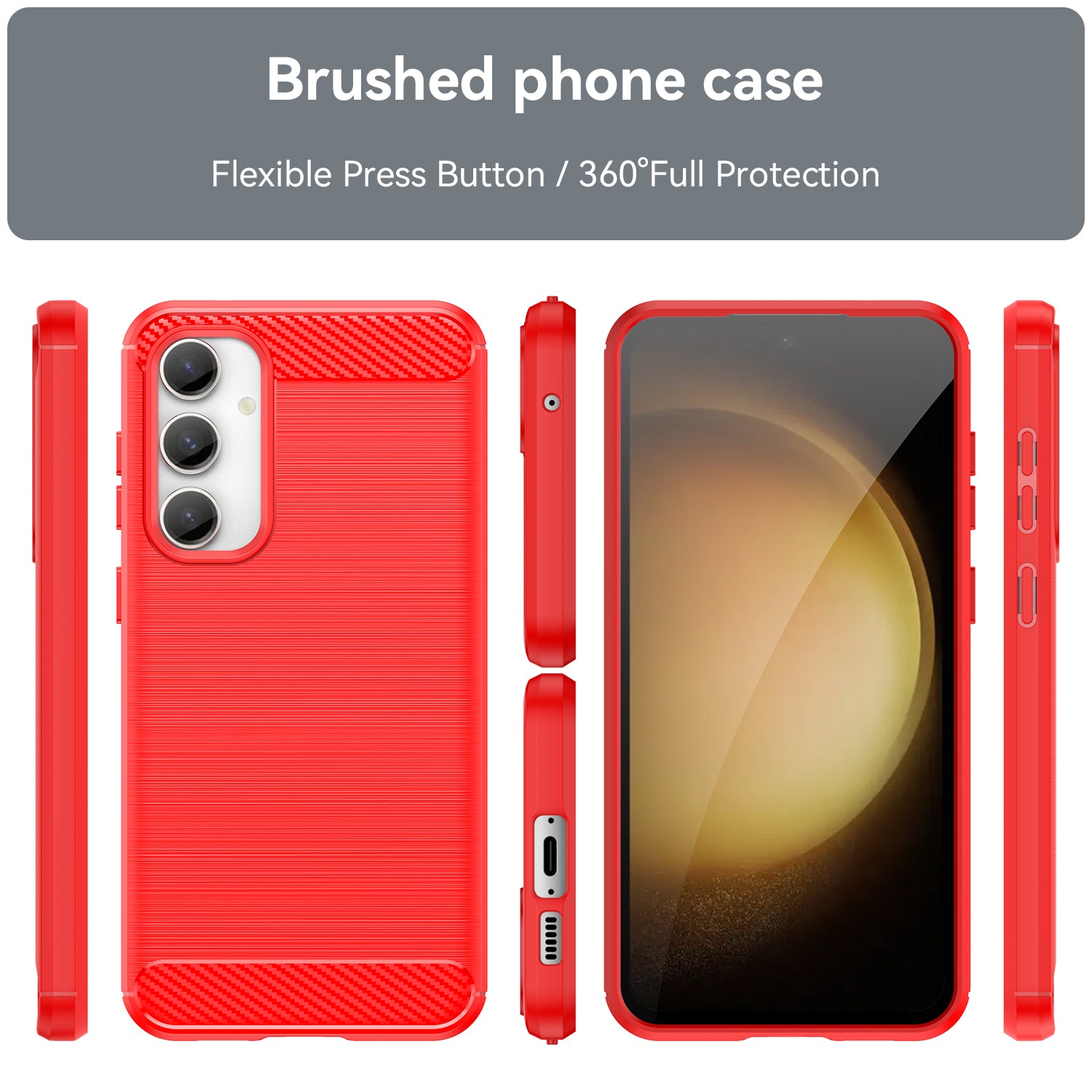 For Samsung Galaxy S23 FE Soft TPU Brushed Phone Case Carbon Fiber Texture Phone Back Cover For Samsung Galaxy S23 FE Soft TPU Brushed Phone Case Carbon Fiber Texture Phone Back Cover